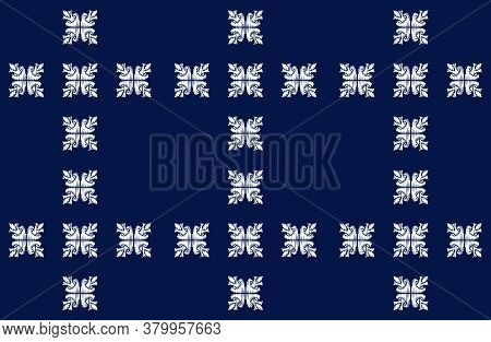 Uzbek Ikat Silk Fabric Pattern, Motif Ethnic Indigo Blue And White Colors. Tite Repit Pattern