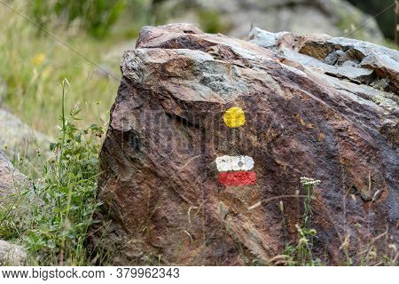Gr 11 Signal In Coma Pedrosa Refuge At 2266 Meters Of Altitude In Andorra Pyrenees In Summer 2020.