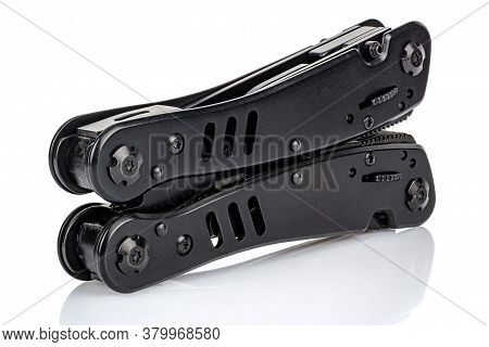 Closed Foldable Pocket Edc Knife Close-up Isolated On White Background
