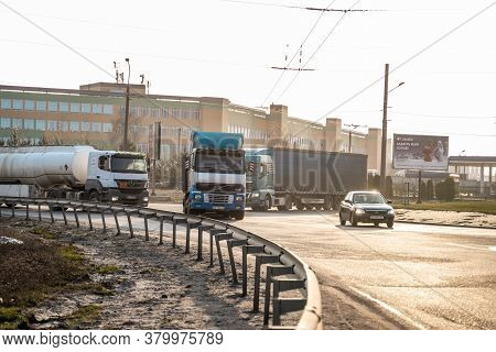 Ukraine, Kyiv - May 10, 2020: Cargo Truck On The Road. Transportation And Logistic. Tir.