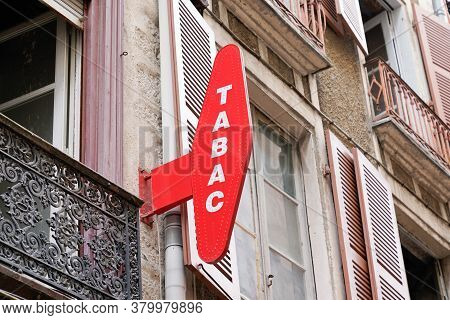 Bordeaux , Aquitaine / France - 08 04 2020 : Tabac Text On French Red Shop Tobacco Sign In France