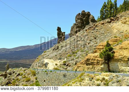 Country Road In Boca Tauce, Mount Teide National Park In Tenerife