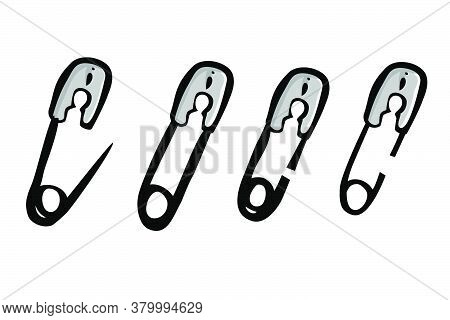 Breastpin, Doodle Style, Hand Draw Sketch, Isolated On White