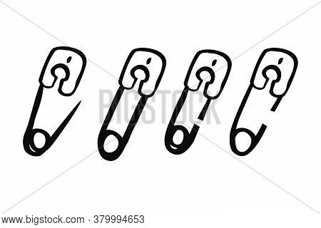 Breastpin, Doodle Style, Hand Draw Sketch, Isolated On White