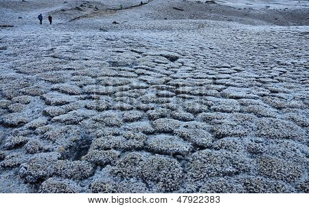 Dondurulmuş Kala Patthar zirve için yol, Everest bölgesi, Nepal, son nokta, Everest Base Camp Trek
