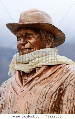 Statue of Sir Edmund Hillary in Khumjung village,Everest region,Nepal