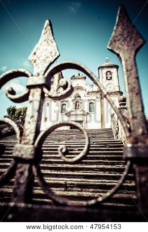 Chico Rei kirke i Ouro Preto - Minas Gerais - Brasilien