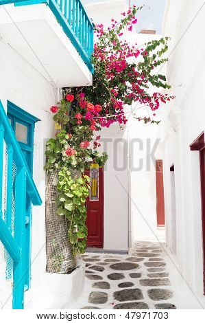 Traditionelle græske hus på Mykonos, Grækenland