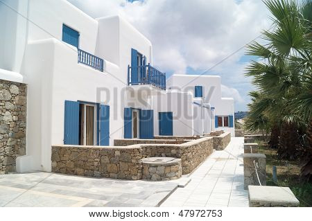 Traditionelle græske hus på Mykonos, Grækenland