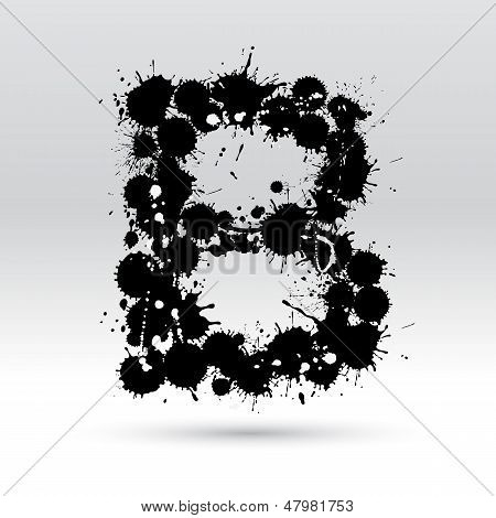 Letter B gevormd door Inkblots
