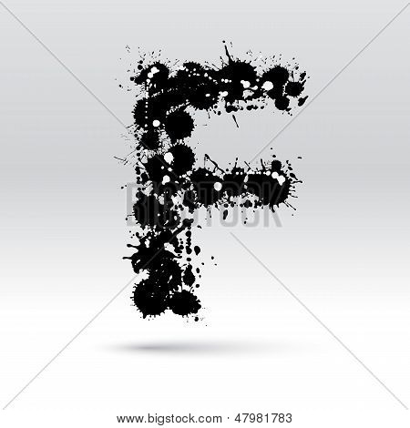 Brief F gevormd door Inkblots