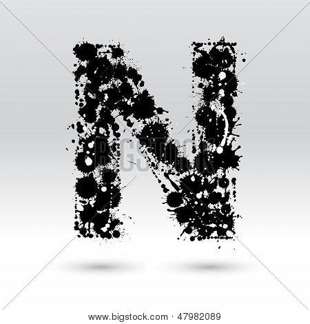 Letter N gevormd door Inkblots