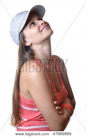 красивая молодая женщина в студии