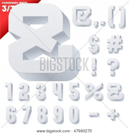 Háromdimenziós sűrített ábécé. Vektoros illusztráció 3d betűtípus-karaktereit. Világos szín stílus. 