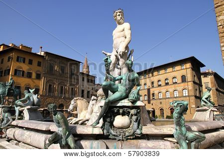 Fountain Of Neptune In Florence.