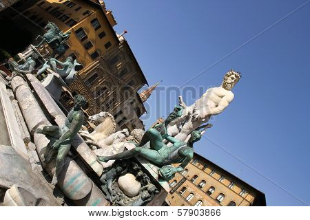 Fountain Of Neptune In Florence.
