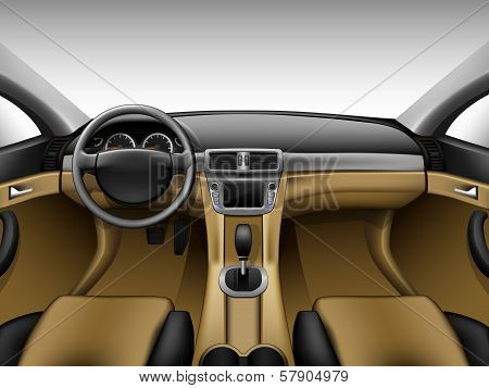 Light beige leather car interior