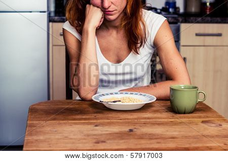 Young Woman Hates Cereal