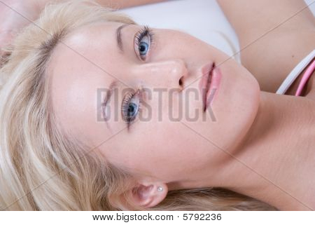 Close up portrait of relaxing woman