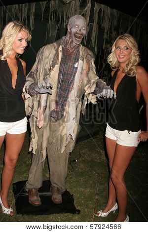 Kristina Shannon and Karissa Shannon  at the Playboy Mansion Halloween Party Preview. Playboy Mansion, Holmby Hills, CA. 10-24-08