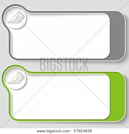 Set Of Two Vector Text Boxes With Envelope