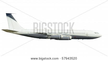 Classic Jet Airplane Isolated Side View