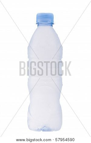 Misted plastic bottle of wate