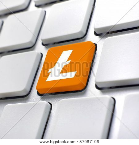 Litecoin Symbol On Computer Keyboard