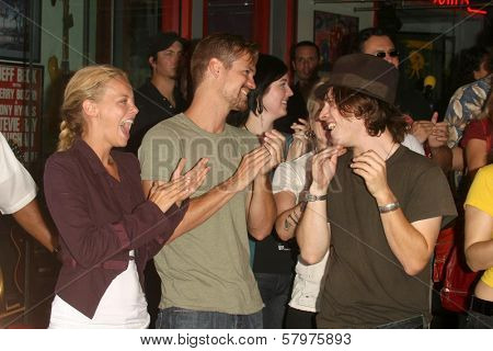 Bijou Phillips with Shane West and Noah Segan  at the Hollywood RockWalk Induction Ceremony Honoring The Germs. Hollywood RockWalk, Hollywood, CA. 08-20-08
