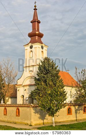 High noon on church tower clock