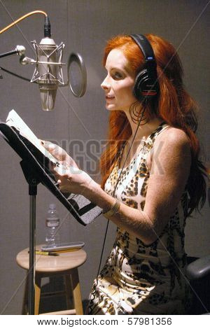 Phoebe Price  at a recording session for the book on tape of 