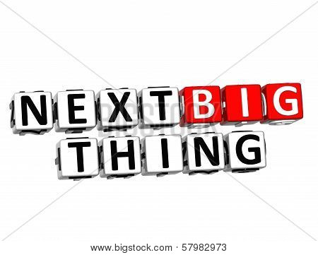 3D Next Big Thing Button Click Here Block Text