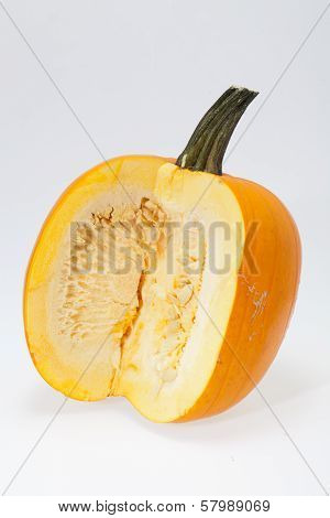 Fresh orange pumpkin isolated on white background