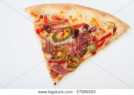 delicious italian pizza isolated over white background