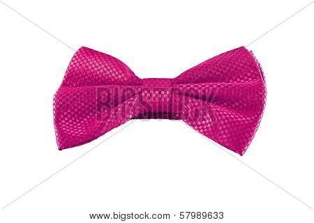 Pink Bow Tie Isolated On White Background