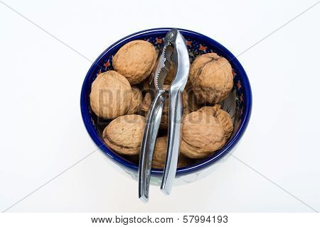 the walnuts heap isolated on white background