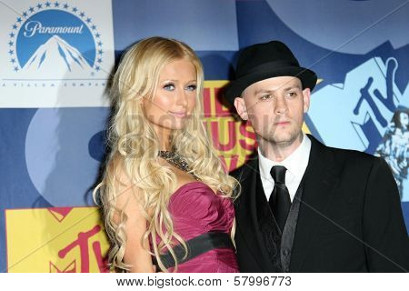 Paris Hilton and Benji Madden  in the press room at the 2008 MTV Video Music Awards. Paramount Pictures Studios, Los Angeles, CA. 09-07-08