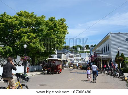 Downtown Mackinac Island From Park