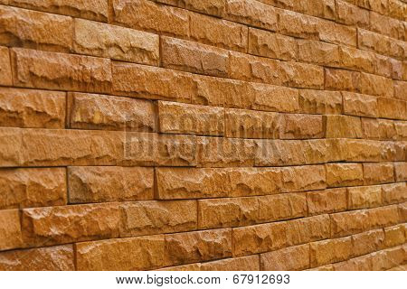 Orange Slate Stone Wall For Pattern And Background