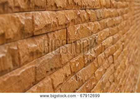 Orange Slate Stone Wall For Pattern And Background
