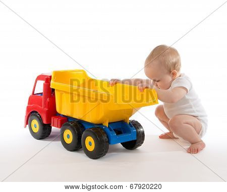 Infant Child Baby Boy Toddler Big Toy Car Truck Red Yellow