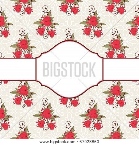 Invitation card with flowers.