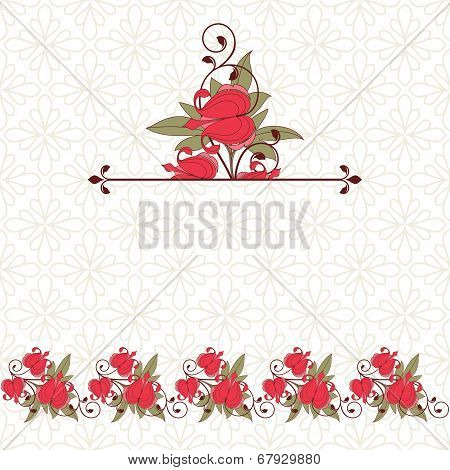 Invitation card with flowers.