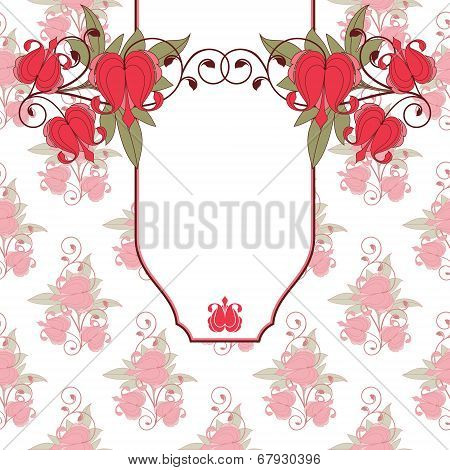 Invitation card with flowers.