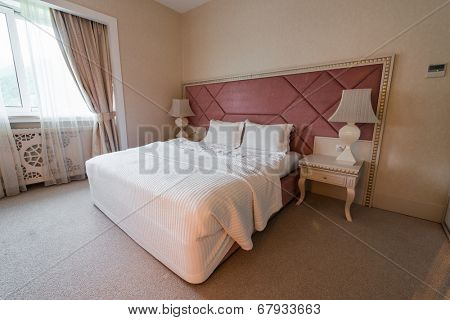 GABALA - MAY 18: Room in Riverside Hotel on May 18, 2014 in Gabala, Azerbaijan. Riverside hotel is first 5 star hotel in Gabala, Azerbaijan