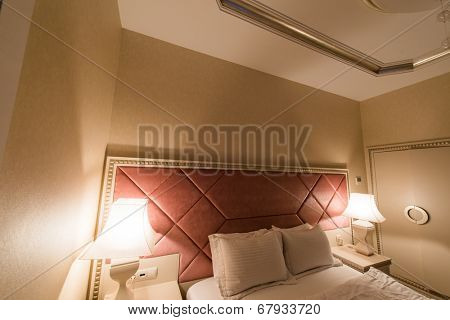 GABALA - MAY 18: Room in Riverside Hotel on May 18, 2014 in Gabala, Azerbaijan. Riverside hotel is first 5 star hotel in Gabala, Azerbaijan