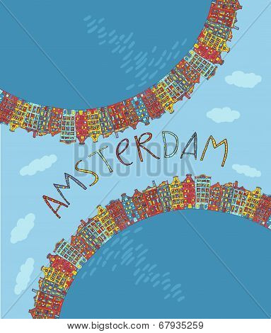 Amsterdam, vector card