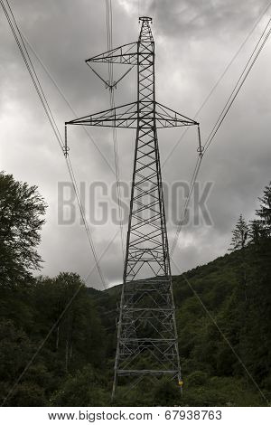 High-voltage Tower Sky Background.