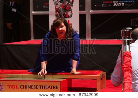 LOS ANGELES - JUL 2:  Melissa McCarthy at the Melissa McCarthy Hand and Footprint Ceremony at the TCL Chinese Theater on July 2, 2014 in Los Angeles, CA