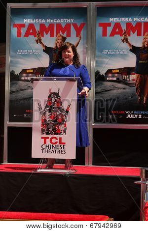 LOS ANGELES - JUL 2:  Melissa McCarthy at the Melissa McCarthy Hand and Footprint Ceremony at the TCL Chinese Theater on July 2, 2014 in Los Angeles, CA